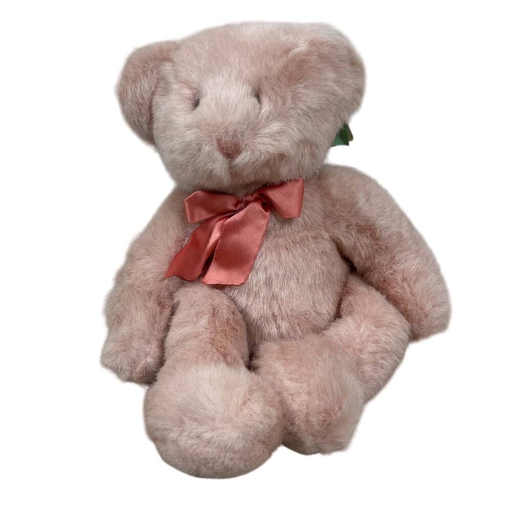 Russ Berrie Champagne Teddy Bear Pink Plush Stuffed Animal Toy NWT